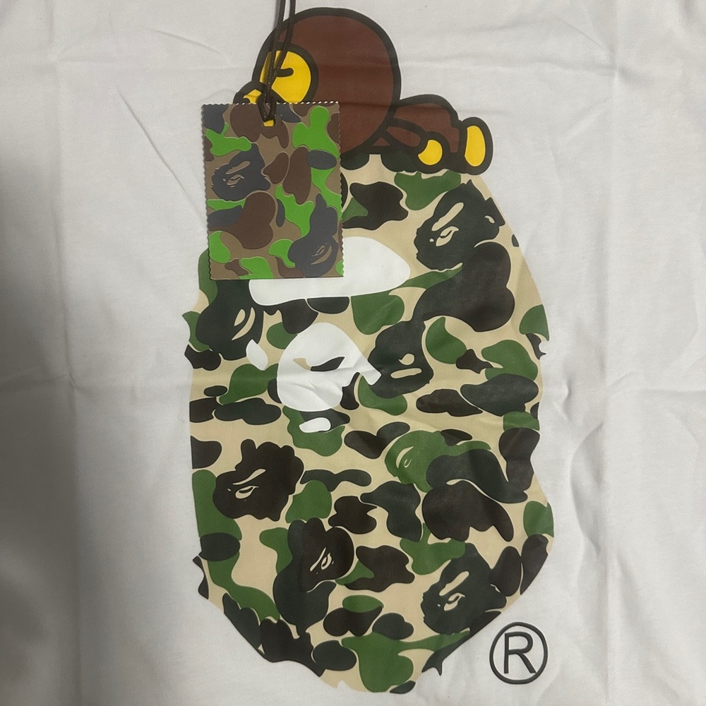 Bape White Camo Ape Head Tee - Picture 5 of 5